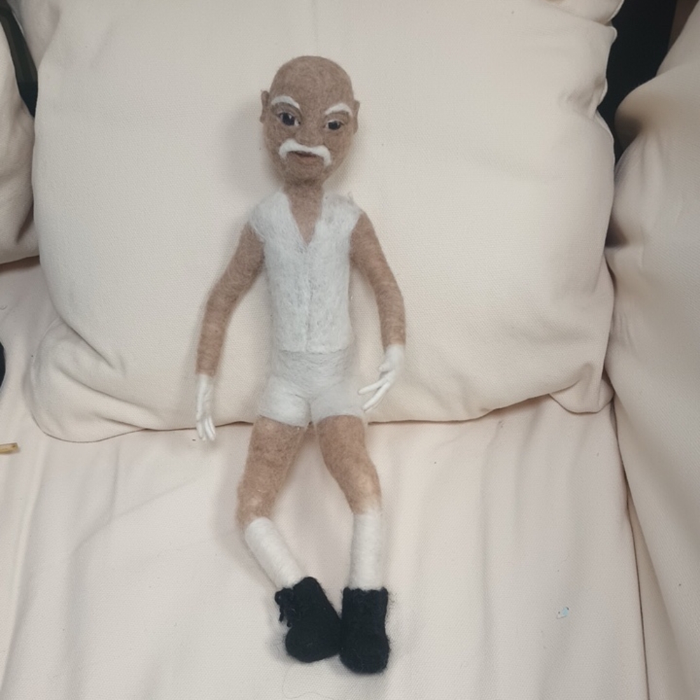 Handcrafted Felted Doll with Black Boots